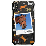 Personalised Horse Polaroid Black Impact Phone Case for iPhone X XS Max XR