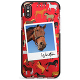 Personalised Horse Polaroid Black Impact Phone Case for iPhone X XS Max XR