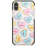 Custom Text Love Hearts Pink Fade Impact Phone Case for iPhone X XS Max XR