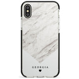 White Marble iPhone Case  Black Impact Custom Phone Case - Case Warehouse