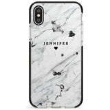 Personalised Black & White Marble Pink Fade Impact Phone Case for iPhone X XS Max XR