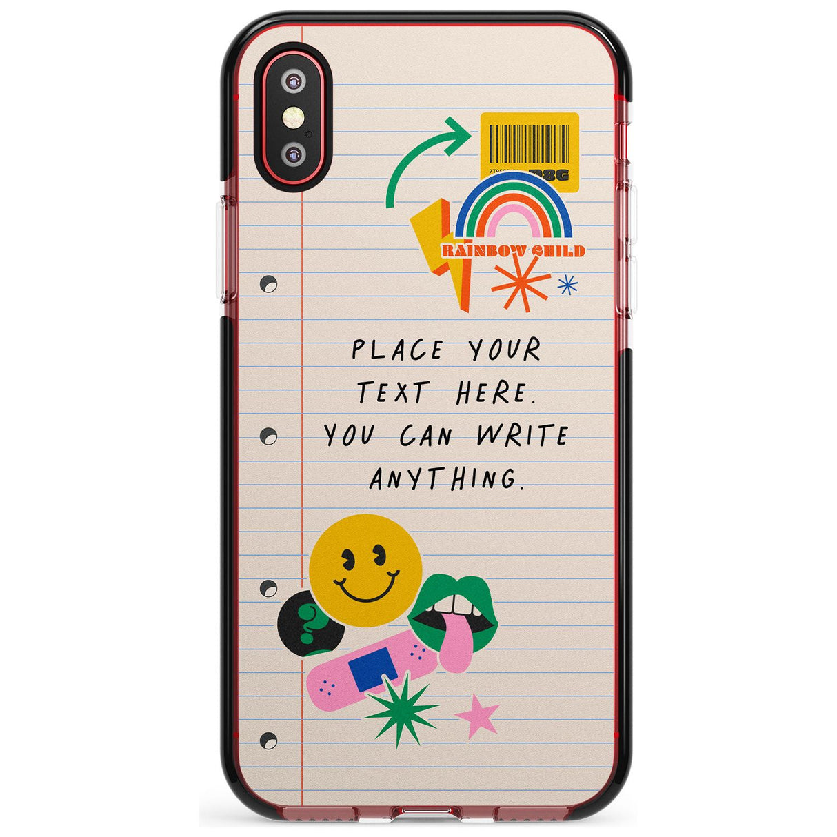 Custom Nostalgia Sticker Mix #1 Pink Fade Impact Phone Case for iPhone X XS Max XR