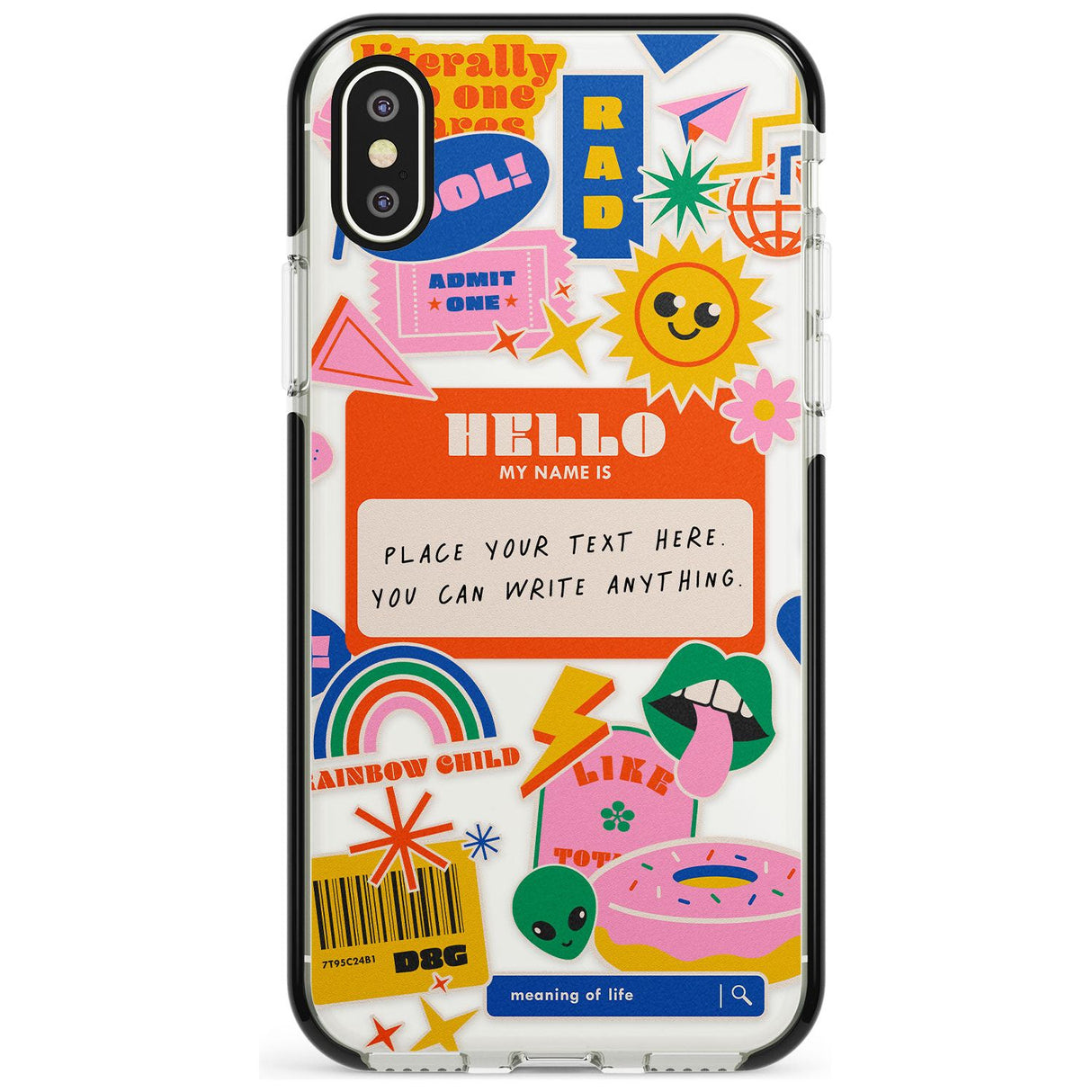 Custom Nostalgia Sticker Mix #2 Pink Fade Impact Phone Case for iPhone X XS Max XR