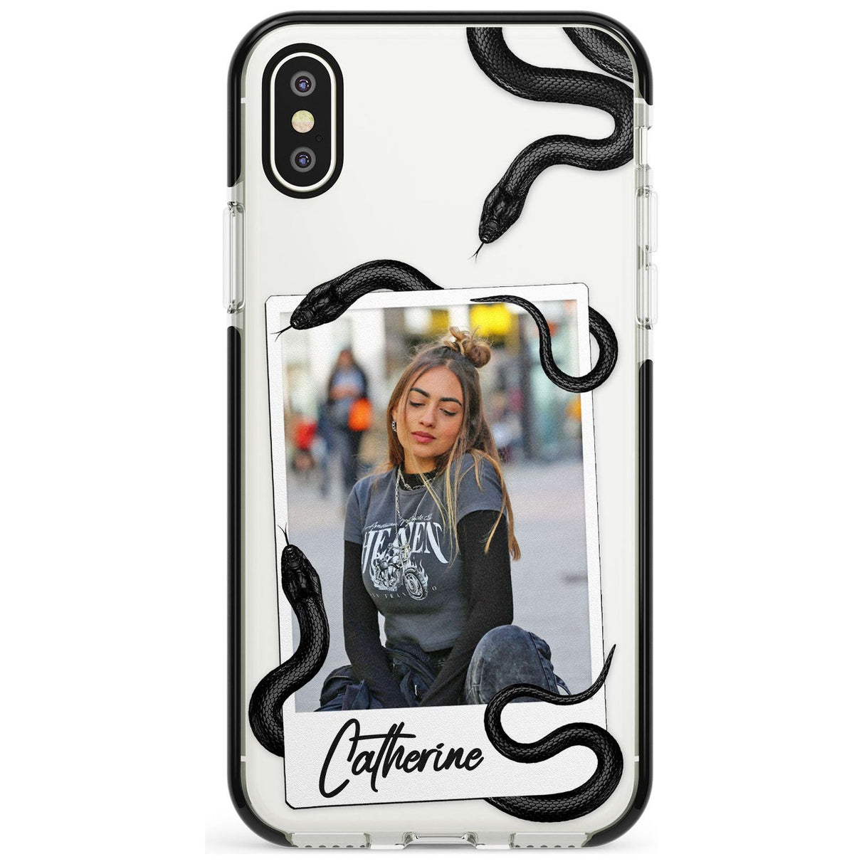 Personalised Snake Instant Photo Phone Case for iPhone X XS Max XR