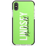 Bold Custom Name: Lime Black Impact Phone Case for iPhone X XS Max XR