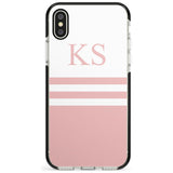 Minimal Pink Stripes & Initials iPhone Case  Black Impact Custom Phone Case - Case Warehouse