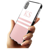 Minimal Pink Stripes & Initials iPhone Case   Custom Phone Case - Case Warehouse