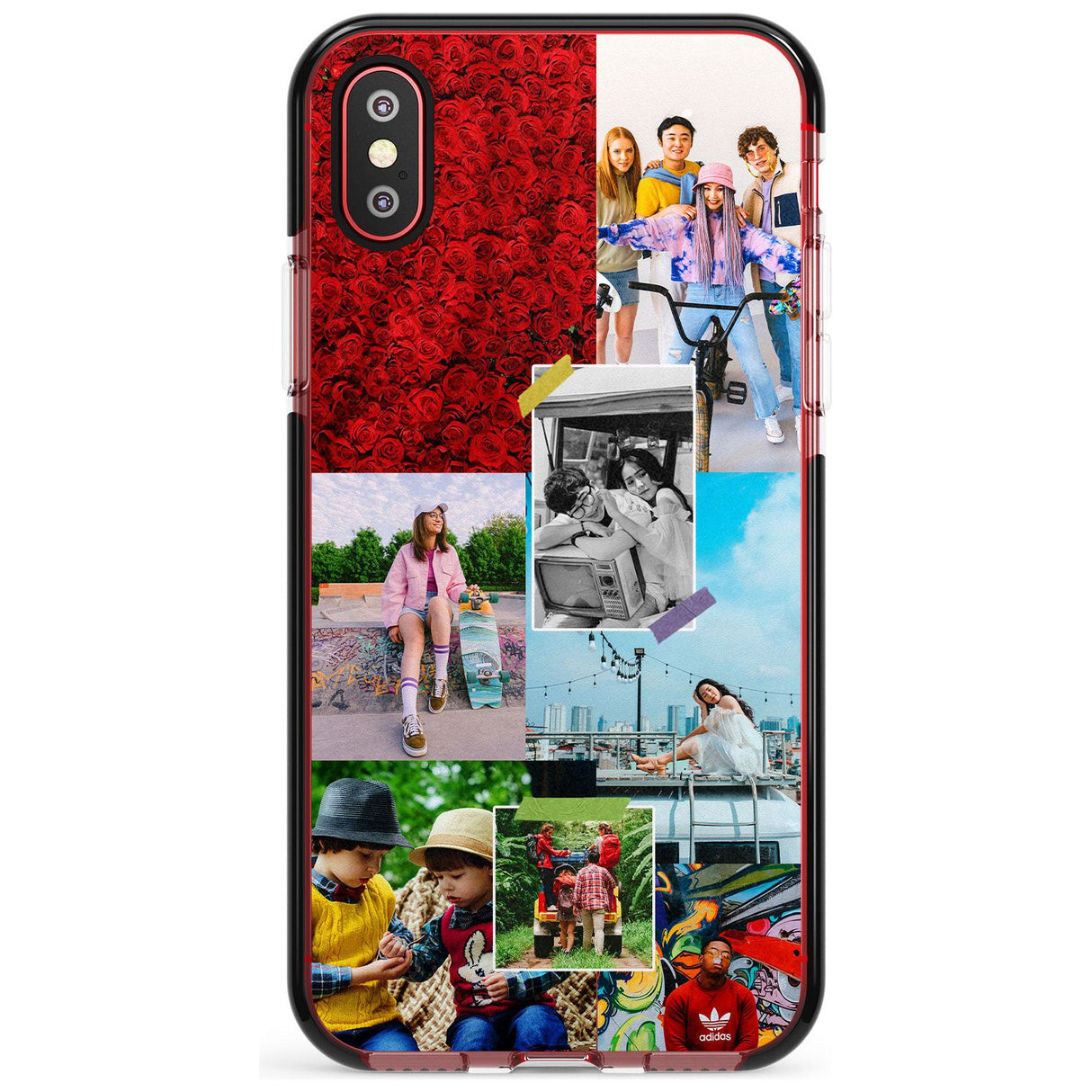 Personalised Photo Collage Black Impact Phone Case for iPhone X XS Max XR