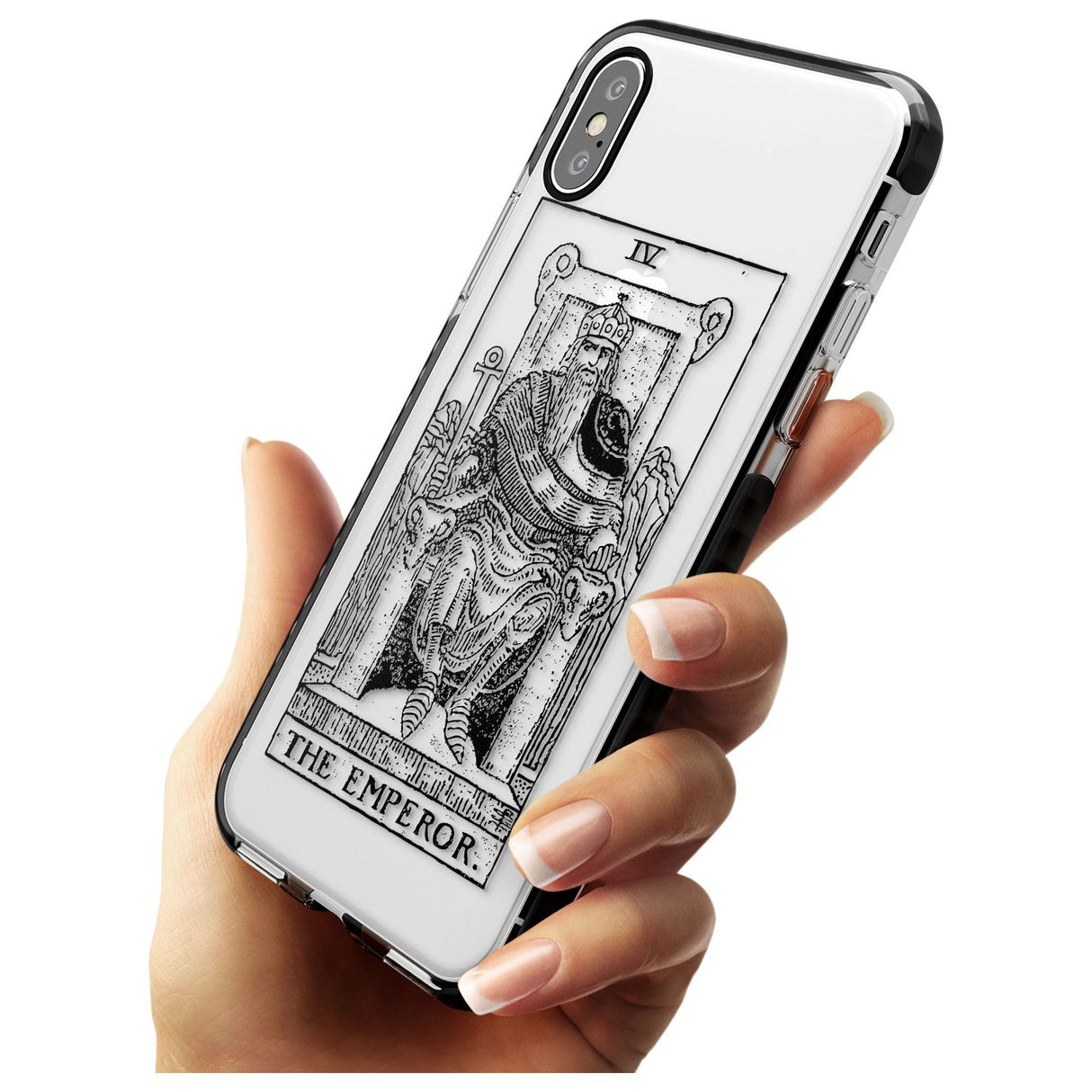 The Emperor Tarot Card - Transparent Pink Fade Impact Phone Case for iPhone X XS Max XR