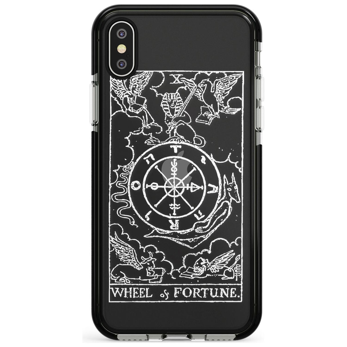 Wheel of Fortune Tarot Card - White Transparent Pink Fade Impact Phone Case for iPhone X XS Max XR