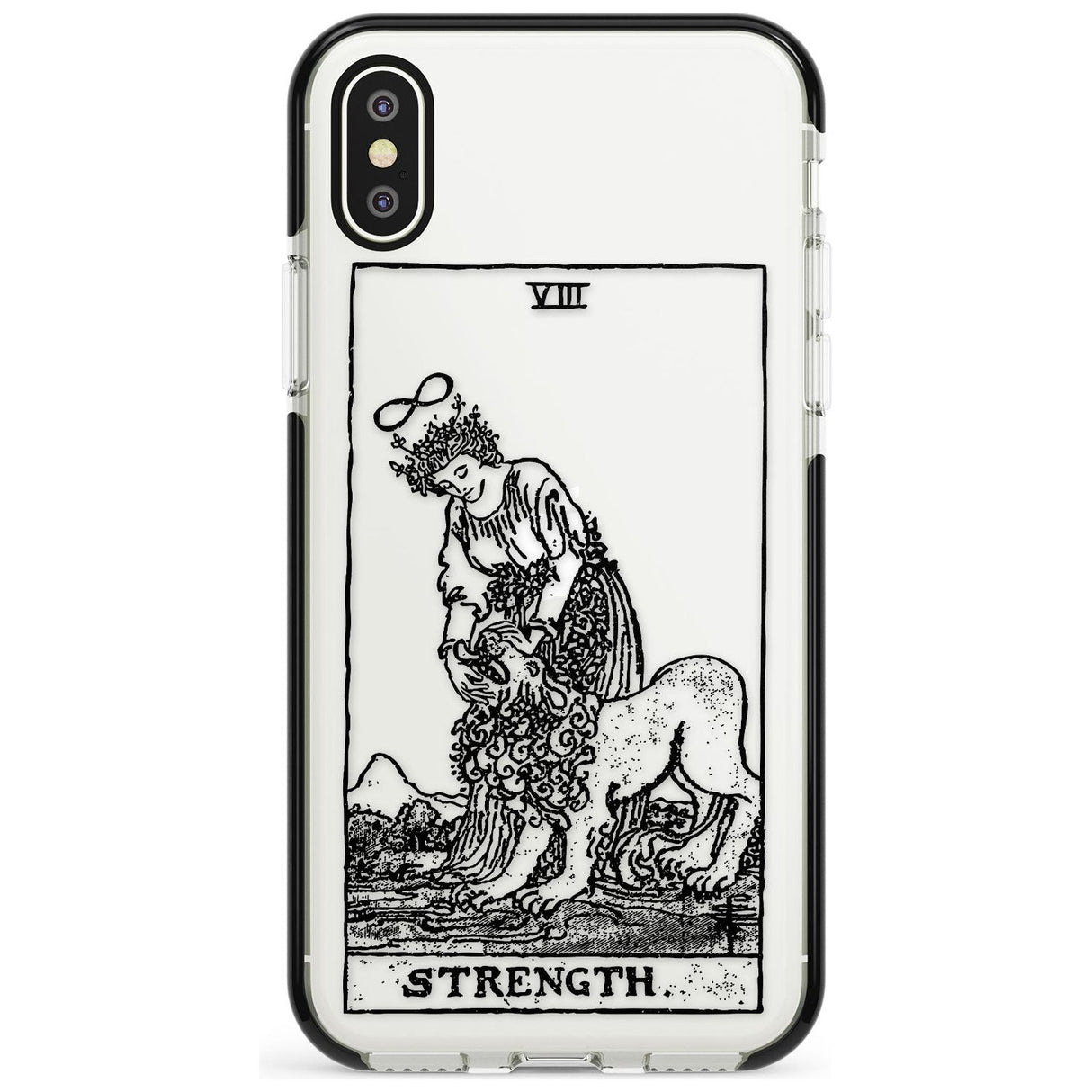 Strength Tarot Card - Transparent Pink Fade Impact Phone Case for iPhone X XS Max XR