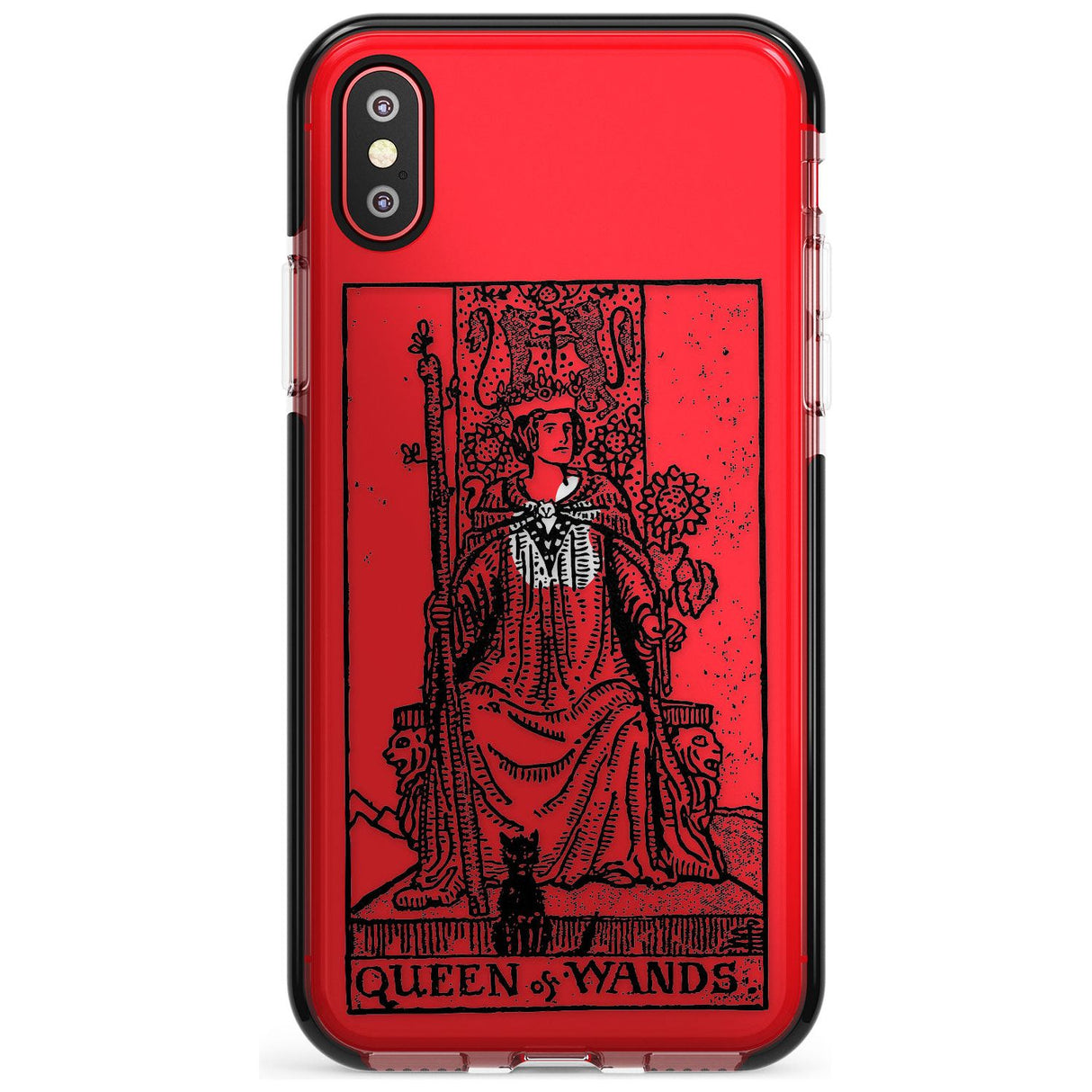 Queen of Wands Tarot Card - Transparent Pink Fade Impact Phone Case for iPhone X XS Max XR