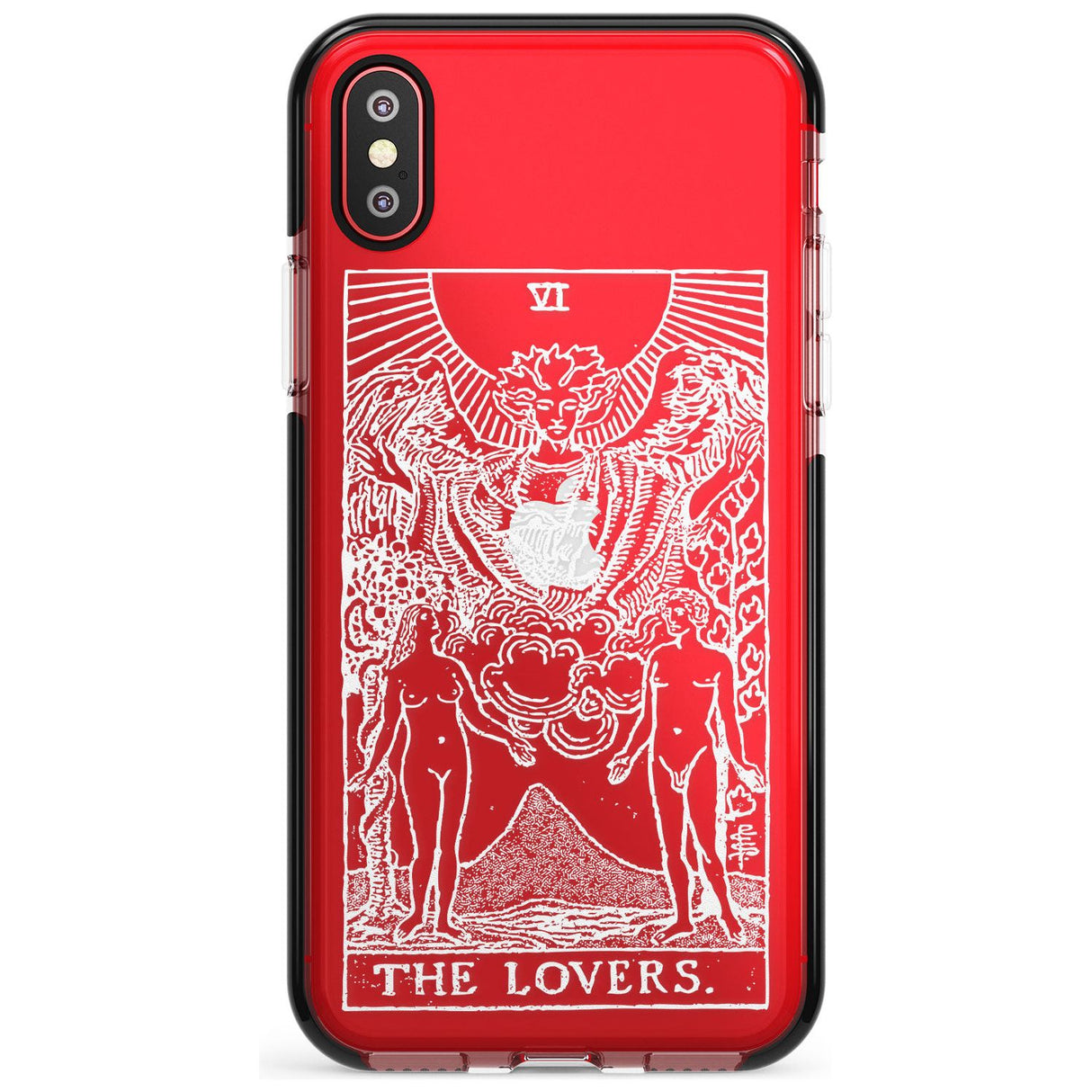 The Lovers Tarot Card - White Transparent Pink Fade Impact Phone Case for iPhone X XS Max XR