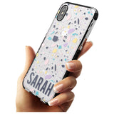 Customised Terrazzo - Pink, Purple, Blue Black Impact Phone Case for iPhone X XS Max XR