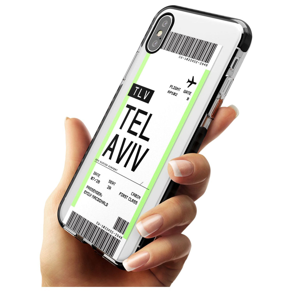 Tel Aviv Boarding Pass iPhone Case   Custom Phone Case - Case Warehouse