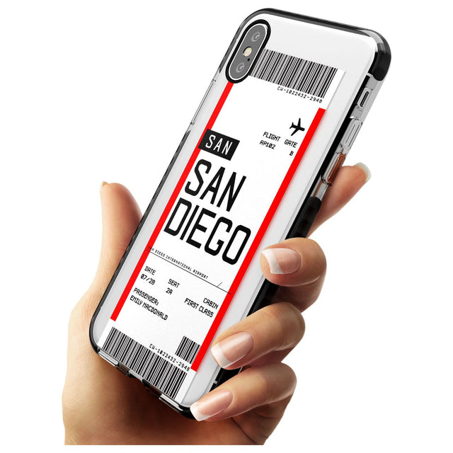 San Diego Boarding Pass iPhone Case   Custom Phone Case - Case Warehouse