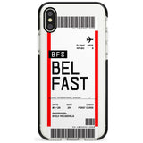 Belfast Boarding Pass  Black Impact Custom Phone Case - Case Warehouse