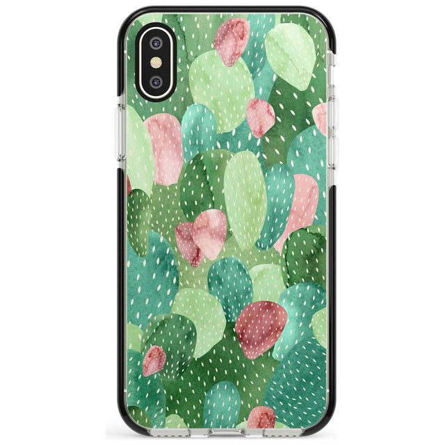 Colourful Cactus Mix Design Black Impact Phone Case for iPhone X XS Max XR