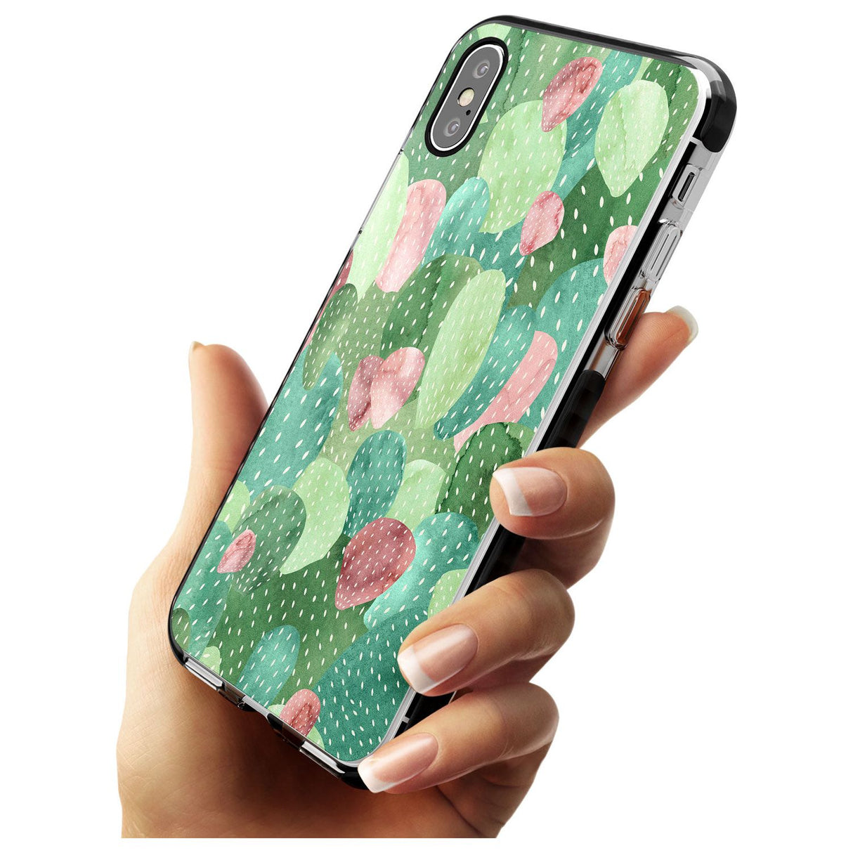 Colourful Cactus Mix Design Black Impact Phone Case for iPhone X XS Max XR