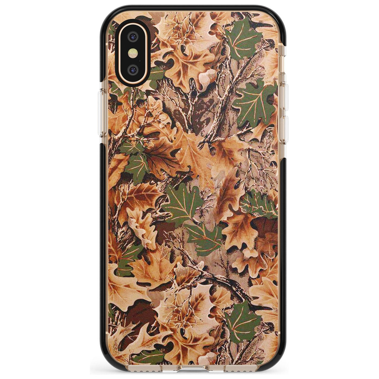 Leaves Camo Black Impact Phone Case for iPhone X XS Max XR