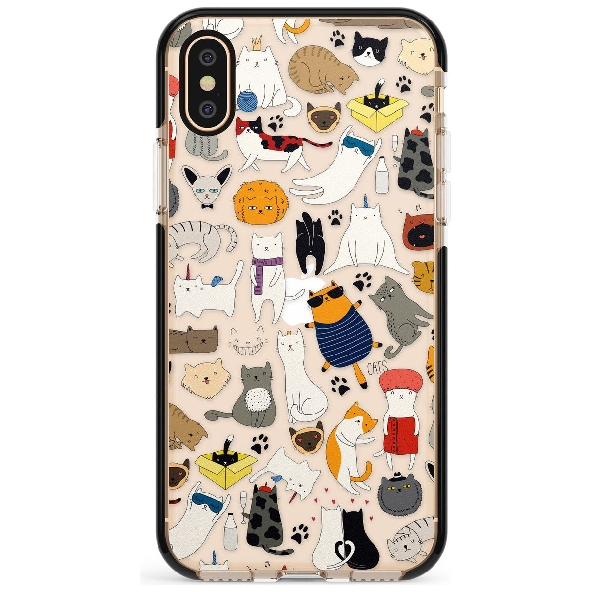 Cartoon Cat Collage - Colour Pink Fade Impact Phone Case for iPhone X XS Max XR