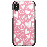 Chalk Hearts Black Impact Phone Case for iPhone X XS Max XR