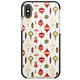 Christmas Baubles Pattern Black Impact Phone Case for iPhone X XS Max XR