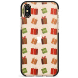 Christmas Presents Pattern Black Impact Phone Case for iPhone X XS Max XR