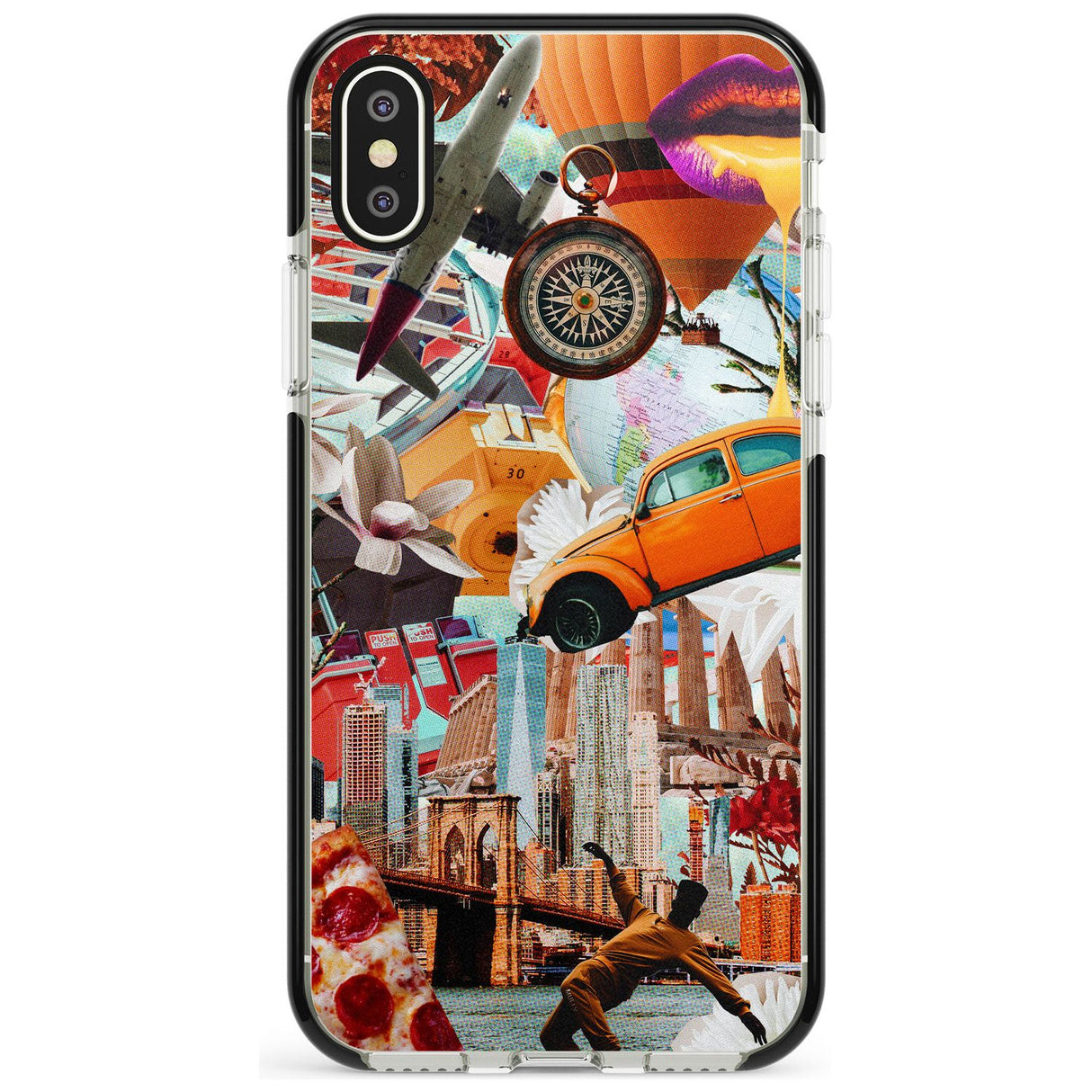 Vintage Collage: New York Mix Black Impact Phone Case for iPhone X XS Max XR