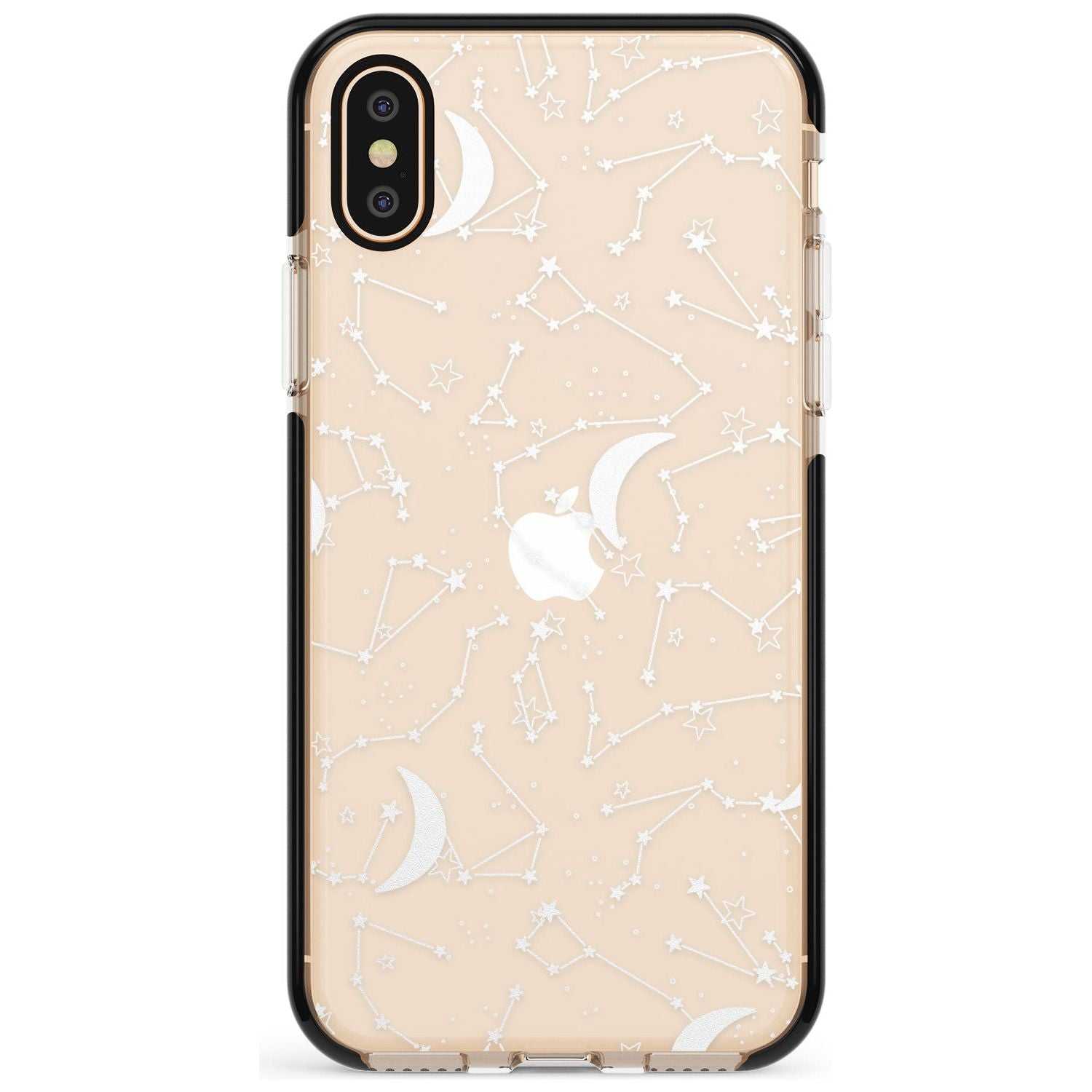 White Constellations on Clear Pink Fade Impact Phone Case for iPhone X XS Max XR