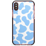 Blue and White Cow Print Black Impact Phone Case for iPhone X XS Max XR