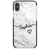 White Marble iPhone Case  Black Impact Custom Phone Case - Case Warehouse