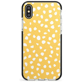 White on Yellow Dalmatian Polka Dot Spots Black Impact Phone Case for iPhone X XS Max XR