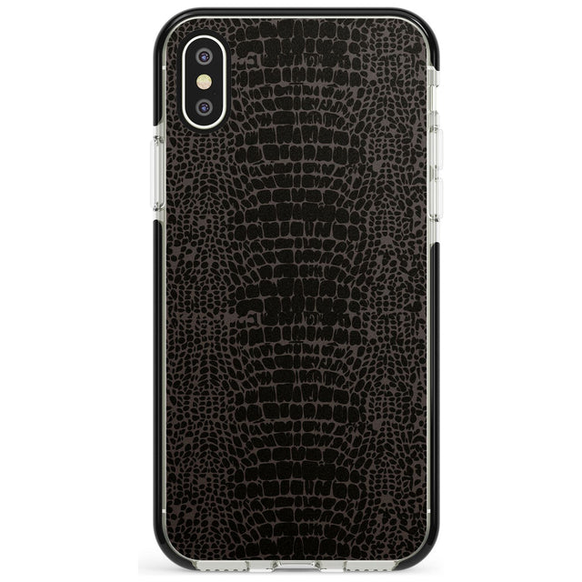 Dark Animal Print Pattern Snake Skin Black Impact Phone Case for iPhone X XS Max XR