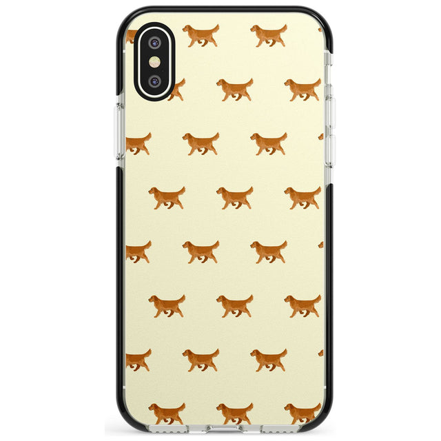 Golden Retriever Dog Pattern Phone Case iPhone X / iPhone XS / Black Impact Case,iPhone XR / Black Impact Case,iPhone XS MAX / Black Impact Case Blanc Space