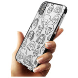 Girl Portrait Doodles Black Impact Phone Case for iPhone X XS Max XR