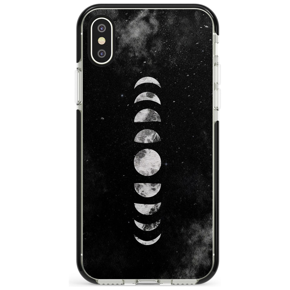 Watercolour Moon Phases Black Impact Phone Case for iPhone X XS Max XR