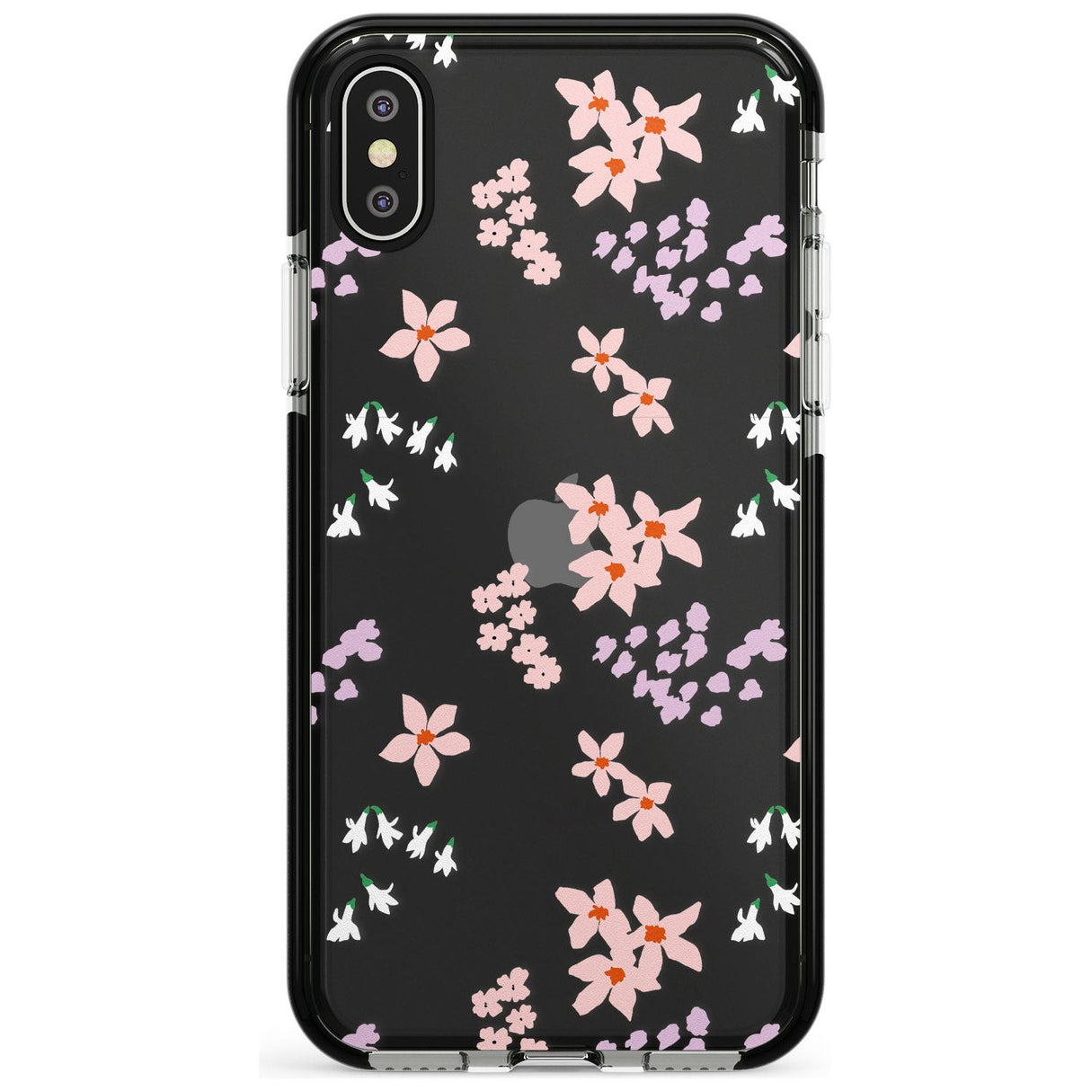 Pink & Purple Flower Mix: Clear Pink Fade Impact Phone Case for iPhone X XS Max XR