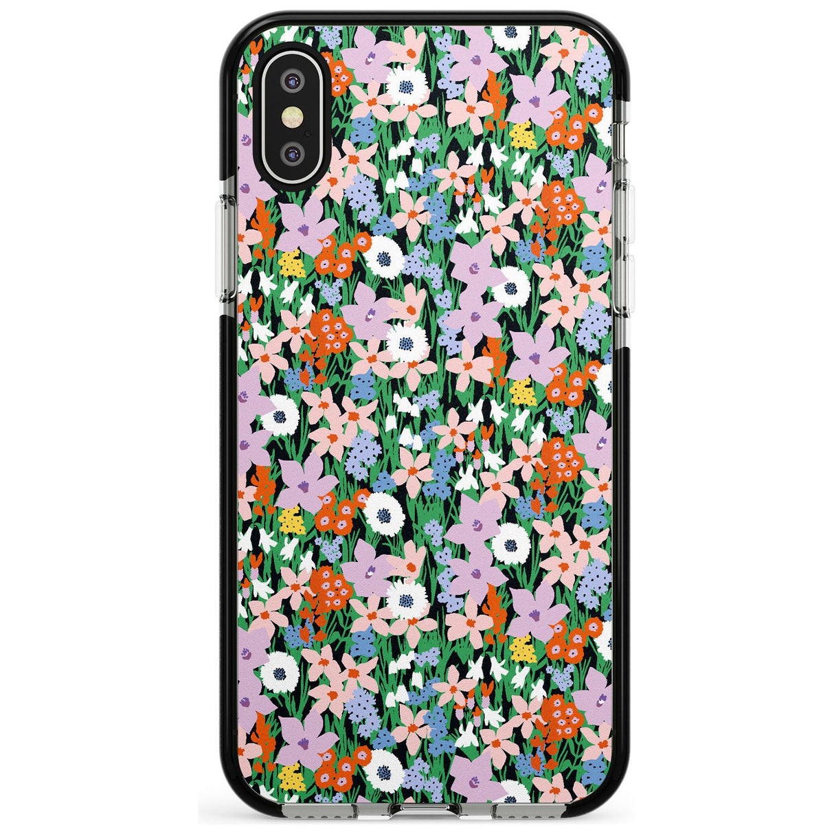 Jazzy Floral Mix: Solid Pink Fade Impact Phone Case for iPhone X XS Max XR