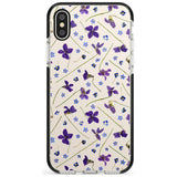 Violet Floral Pattern Design - Cream Black Impact Phone Case for iPhone X XS Max XR