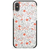 Red Fruits Transparent Floral Black Impact Phone Case for iPhone X XS Max XR