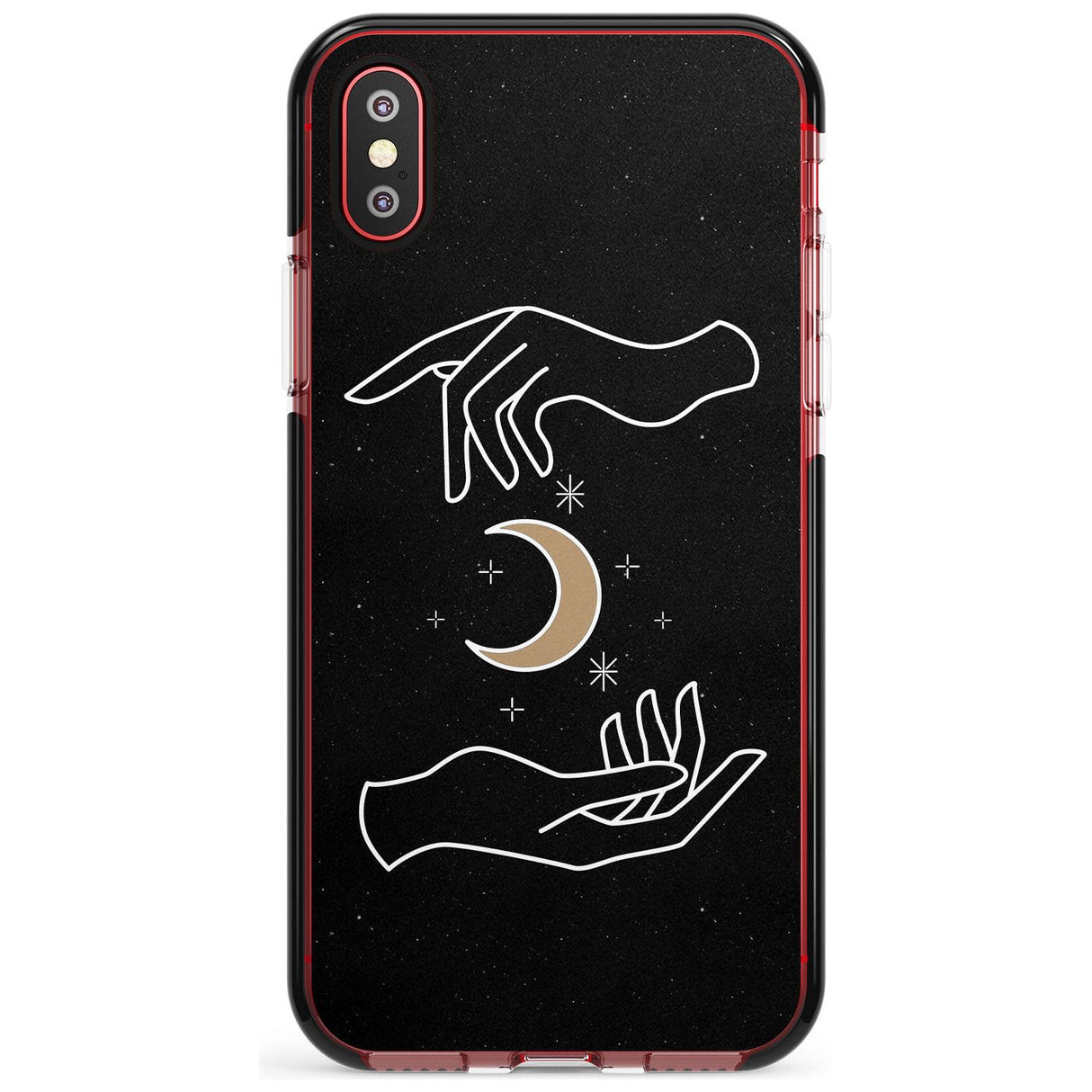 Hands Surrounding Moon Pink Fade Impact Phone Case for iPhone X XS Max XR