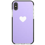 Single Heart White & Pale Purple Black Impact Phone Case for iPhone X XS Max XR