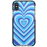 Blue Heart Illusion Black Impact Phone Case for iPhone X XS Max XR