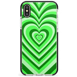 Green Heart Illusion Black Impact Phone Case for iPhone X XS Max XR