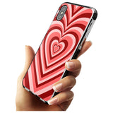 Red Heart Illusion Black Impact Phone Case for iPhone X XS Max XR