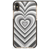 Monochrome Heart Illusion Black Impact Phone Case for iPhone X XS Max XR