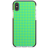 Neon Lime & Turquoise Houndstooth Pattern Black Impact Phone Case for iPhone X XS Max XR