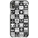 Checkerboard Heads Black Impact Phone Case for iPhone X XS Max XR