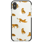 Clear Tiger Jungle Cat Pattern Black Impact Phone Case for iPhone X XS Max XR